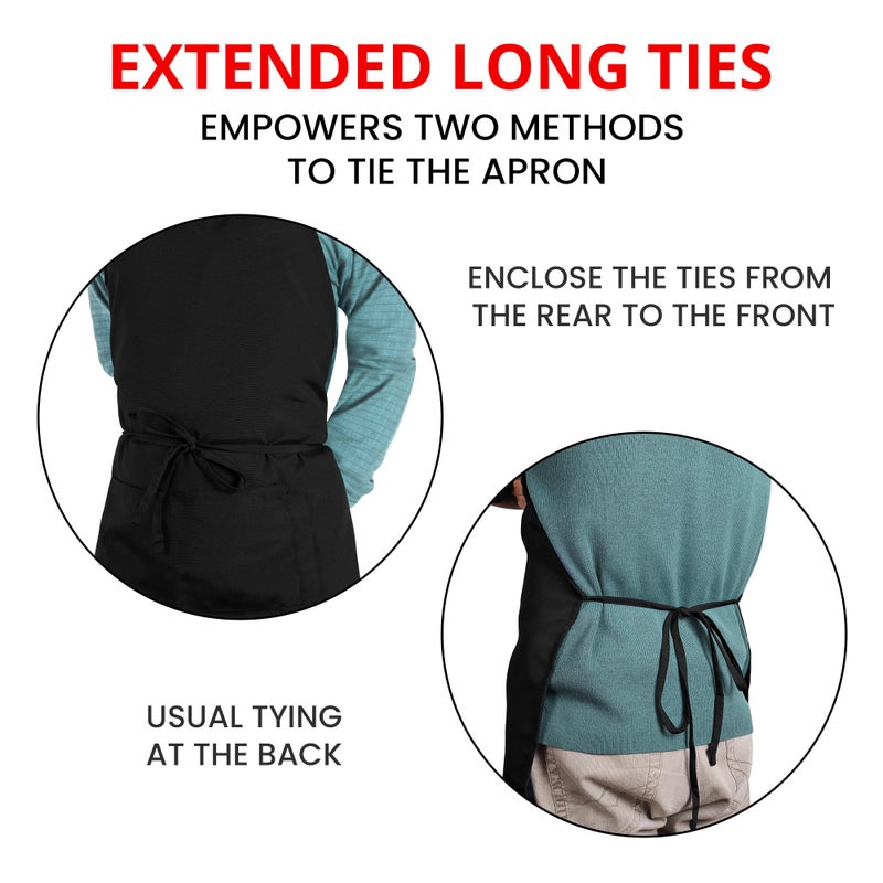 Utopia Kitchen 10 Pack Bib Apron, Unisex Adjustable Aprons with 2 Pockets, Waterdrop Resistant Cooking Kitchen Chef Apron for Men Women - Image 5